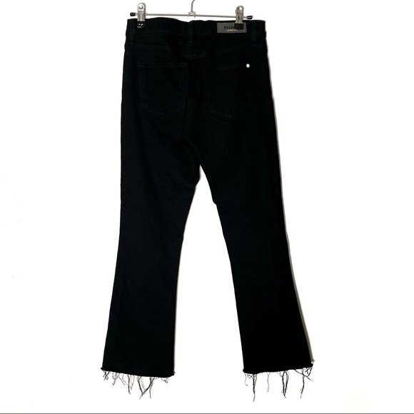 Baldwin Maxwell Crop Flare Jeans Women’s Size 26 Black Raw Hem Mid Rise - Picture 5 of 15